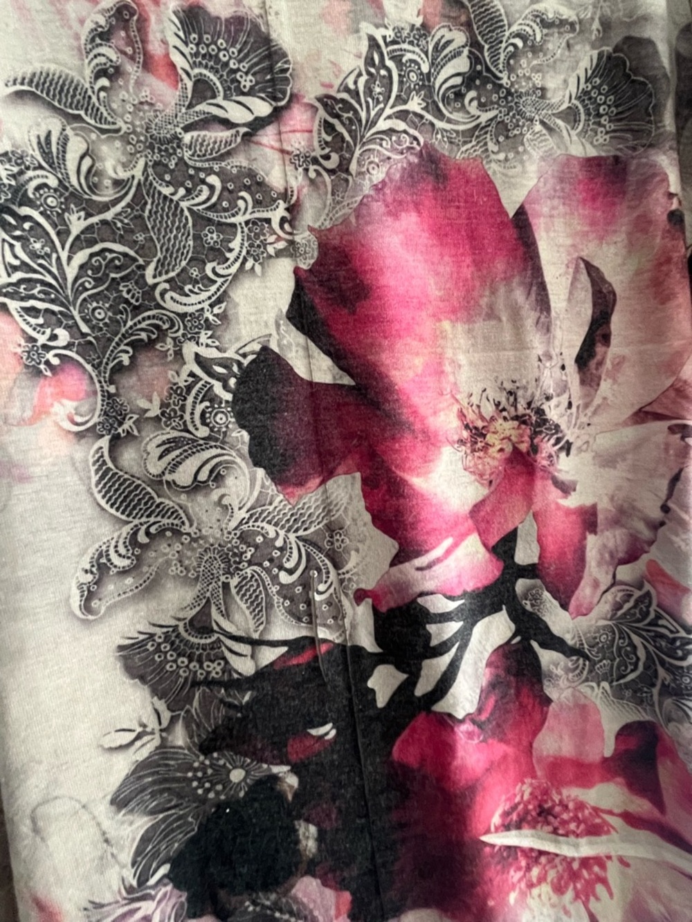 Espresso Floral Flutter Sleeve Studded Whimsical Boho Top L - Picture 7 of 10
